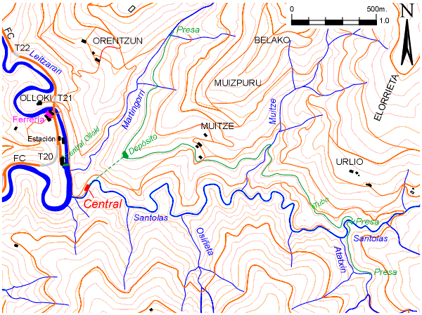 mapa central y canales