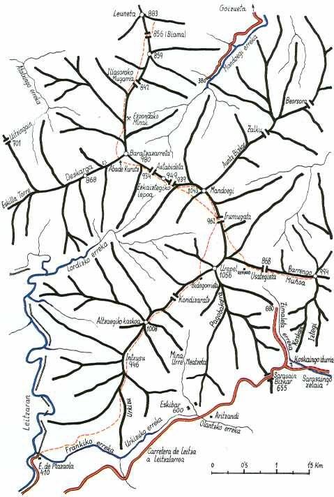 Croquis de los montes de la zona