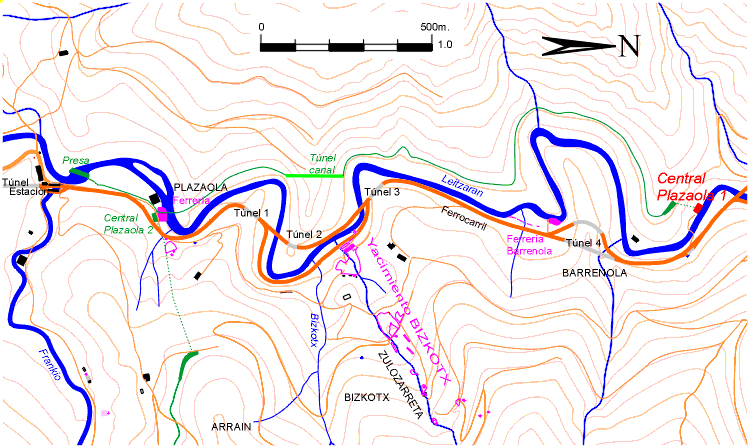 mapa central Plazaola 1 y canal