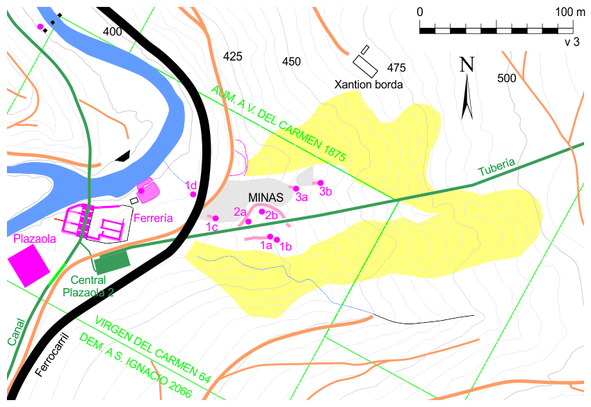 Croquis de la mina de Plazaola