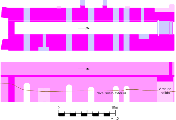 Planta y alzado de las anteparas
