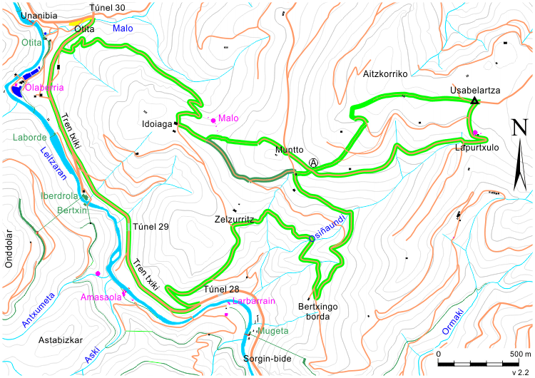 Plano de la ruta PR-Gi162
